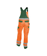 DASSY® Toulouse Warnschutz Latzhose mit Kniepolstertaschen neonorange/flaschengrün