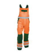 DASSY® Toulouse Warnschutz Latzhose mit Kniepolstertaschen neonorange/flaschengrün