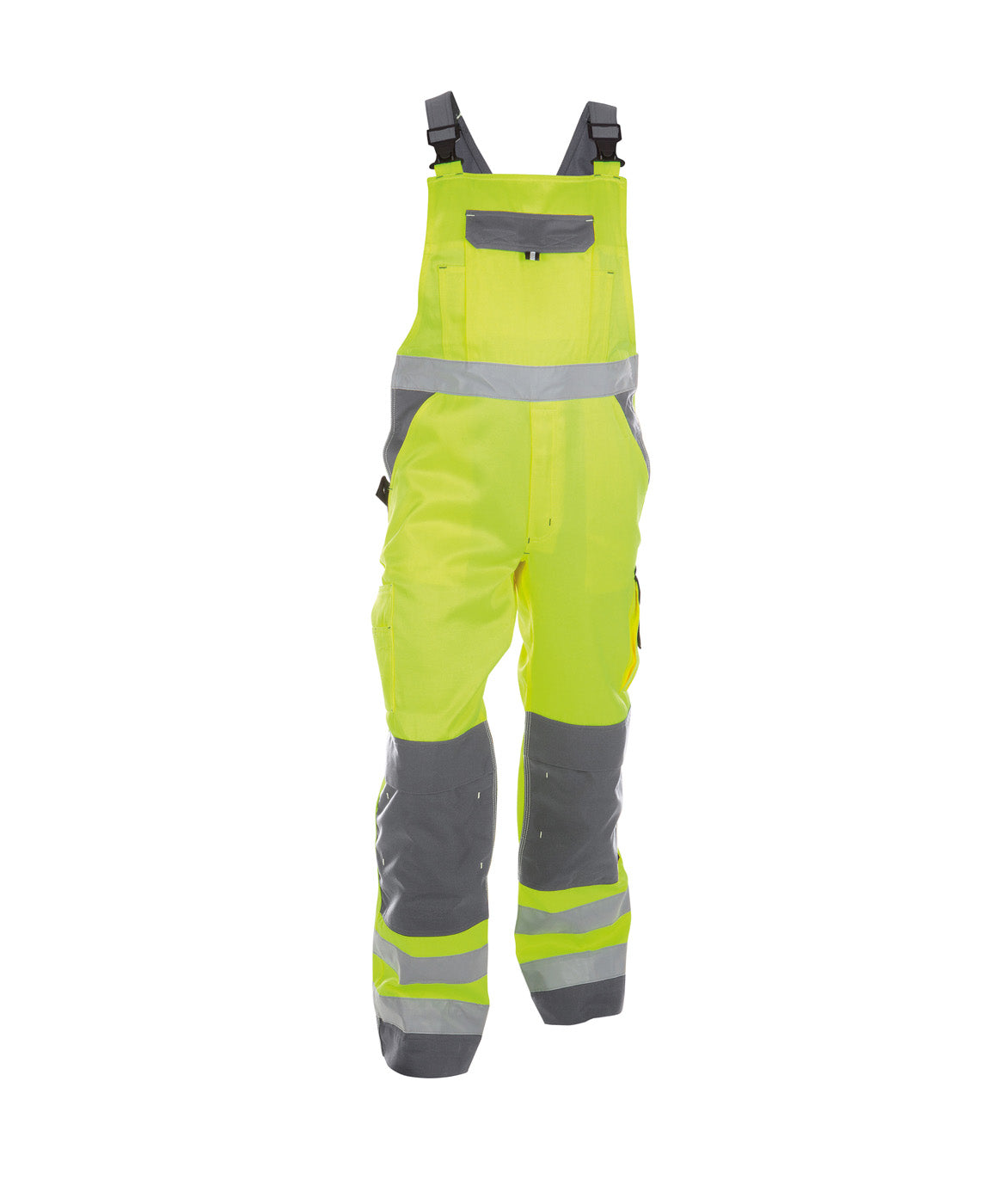 DASSY® Toulouse Warnschutz Latzhose mit Kniepolstertaschen neongelb/zementgrau