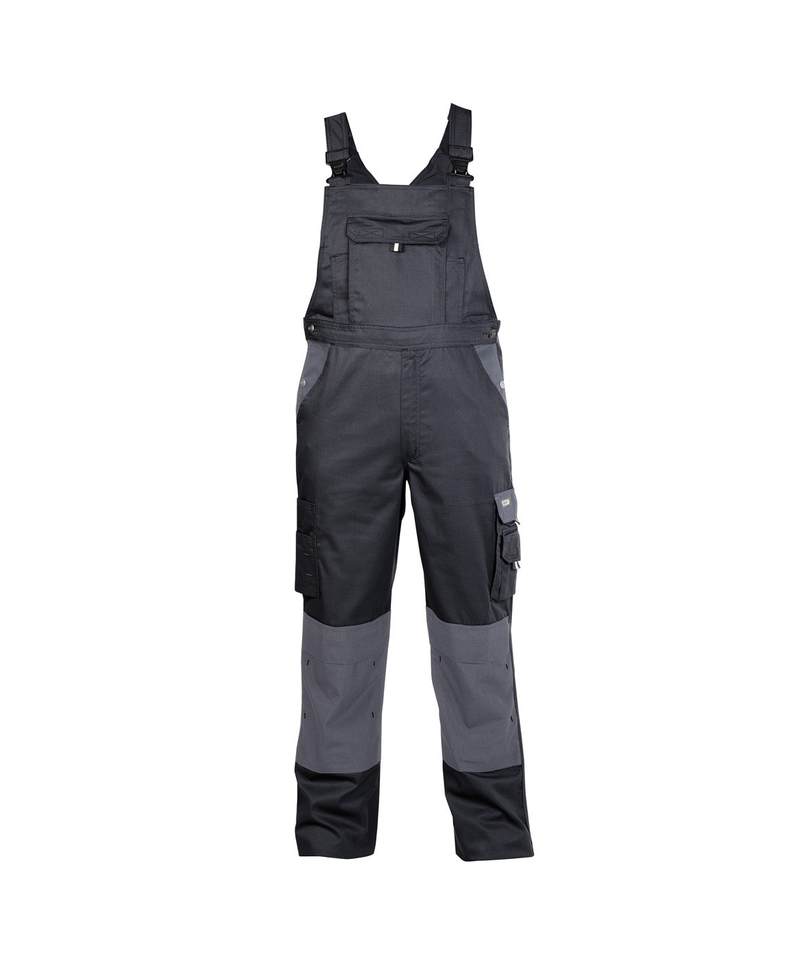 DASSY® Versailles Zweifarbige Latzhose mit Kniepolstertaschen schwarz/zementgrau