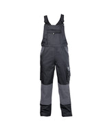 DASSY® Versailles Zweifarbige Latzhose mit Kniepolstertaschen schwarz/zementgrau