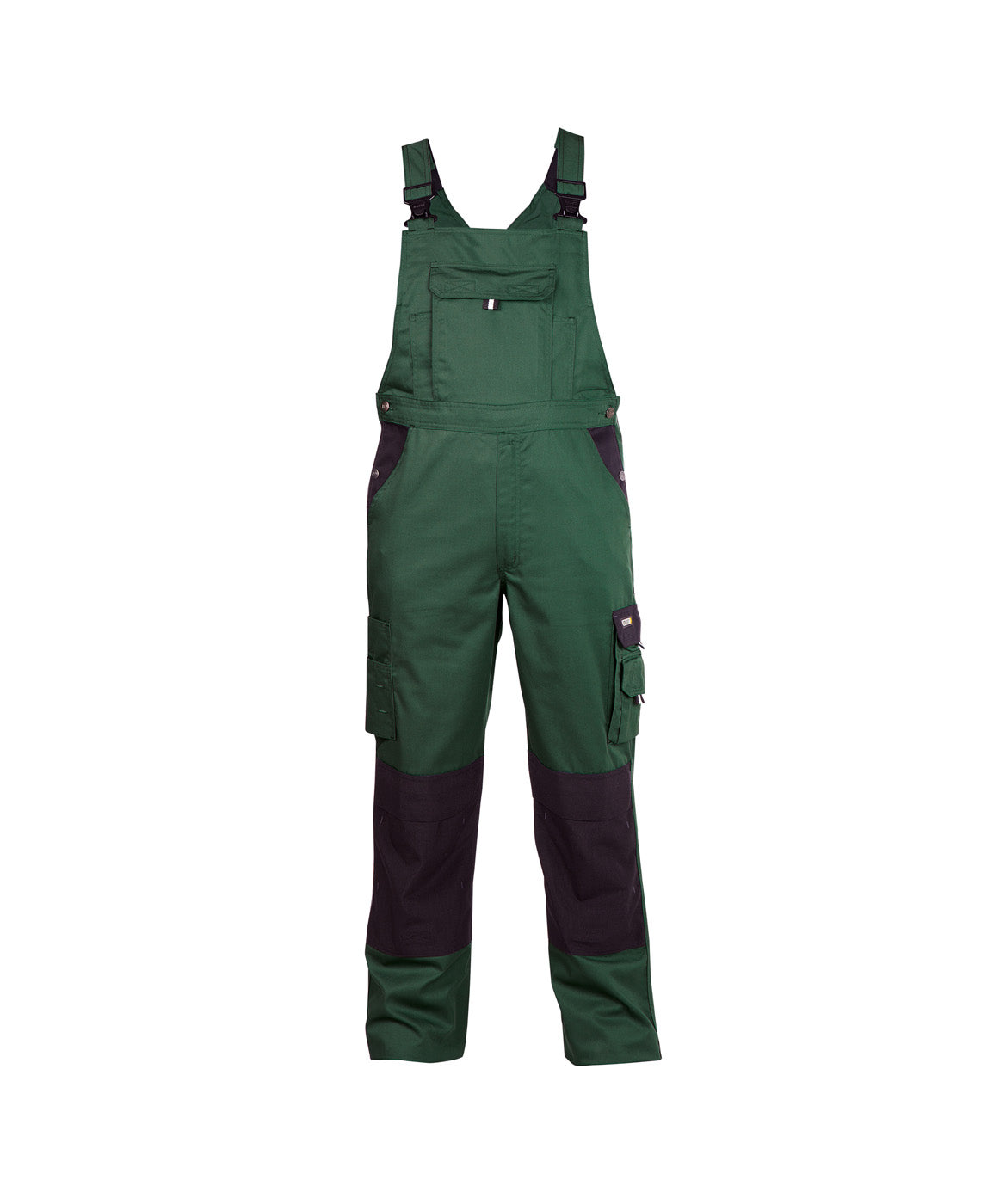 DASSY® Versailles Zweifarbige Latzhose mit Kniepolstertaschen flaschengrün/schwarz