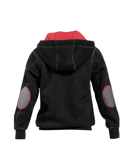 DASSY® Watson Kids Kapuzensweatshirt mit langem Reißverschluss schwarz/rot