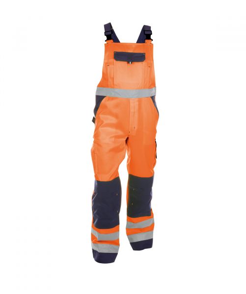 DASSY® Toulouse Warnschutz Latzhose mit Kniepolstertaschen neonorange/dunkelblau