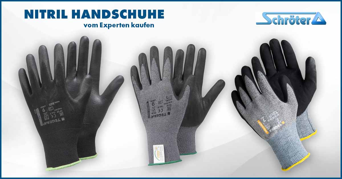 1-1000x Arbeitshandschuhe NITRIL schwarz Gartenhandschuhe Handschuhe Gr XS-XL 